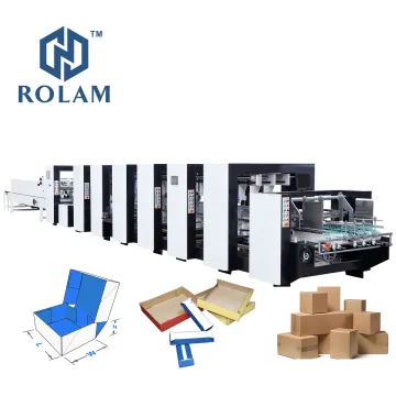 High Speed Automatic Side Gluing Carton Box Folder Gluer Machine ROLAM 1200-PCS