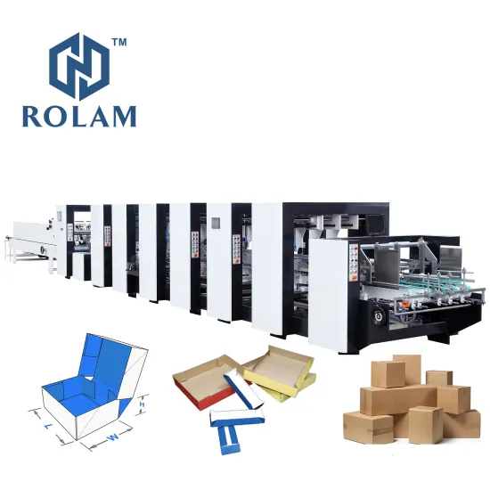 High Speed Automatic Side Gluing Carton Box Folder Gluer Machine ROLAM 1200-PCS