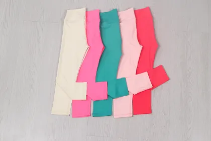 FOCUS Hot Selling Solid Color Elastic Sweatpants for Little Girls