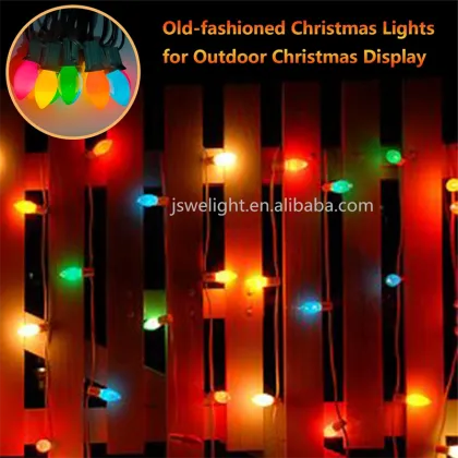 C7 Colored Incandescent Bulbs for Christmas Lights