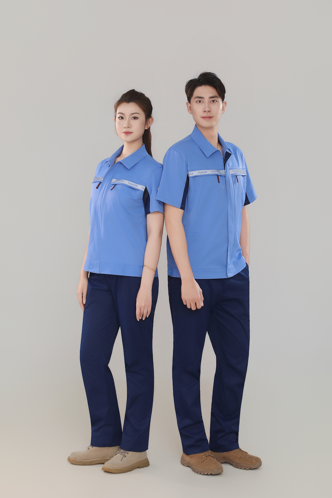 গ্রীষ্মের ছোট হাতা শীর্ষ - নীল ধূসর