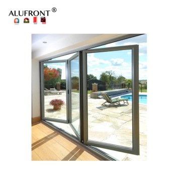 Modern Bi-Folding Aluminum Doors for Exterior Verandas with Double Glazed Glass