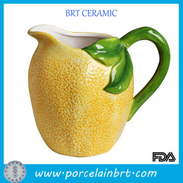 Yellow Lemon Design Ceramic Water Pot