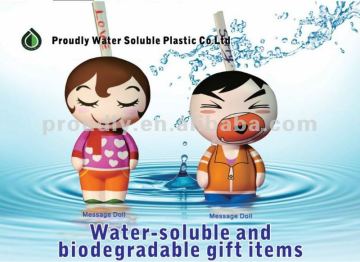 water-soluble and biodegradable Message Doll. Professional manufacturer of only water-soluble materials.