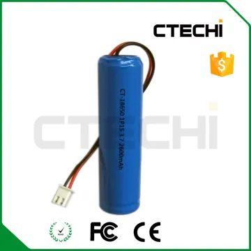 bike light battery 3.6V 18650 1S1P with wires lithium ion battery