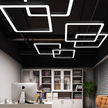 Black Modern Square Linear Dimming Pendant Light