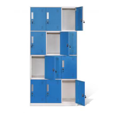 Легко собранный 12-дверный стальной шкаф для хранения вещей в офисе