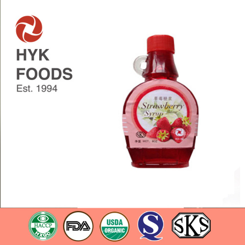 2015 new strawberry honey syrup with low price and high quality, sugar free type and strawberry pulp type are alternative