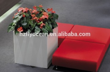 FO-245 Outdoor Cube Fiberglass Flower Planter