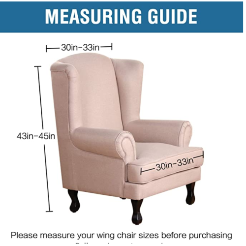 1 Piece Super Stretch Stylish Wingback Chair Cover