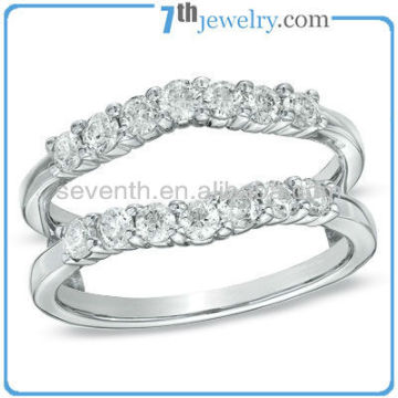 Fashionable Jewelry Rhodium Plated CZ Diamond Wholesale Midi Ring