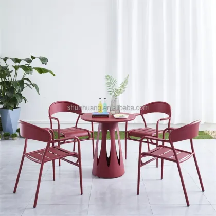 New Design Outdoor Metal Chairs & Courtyard Aluminum Furniture Dining Sets