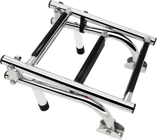 Stainless Steel 316/304 Folding Boat Ladder 3 Steps Portable Swim Ladder Telescoping Stepladder with 250mm Width for Marine Yach
