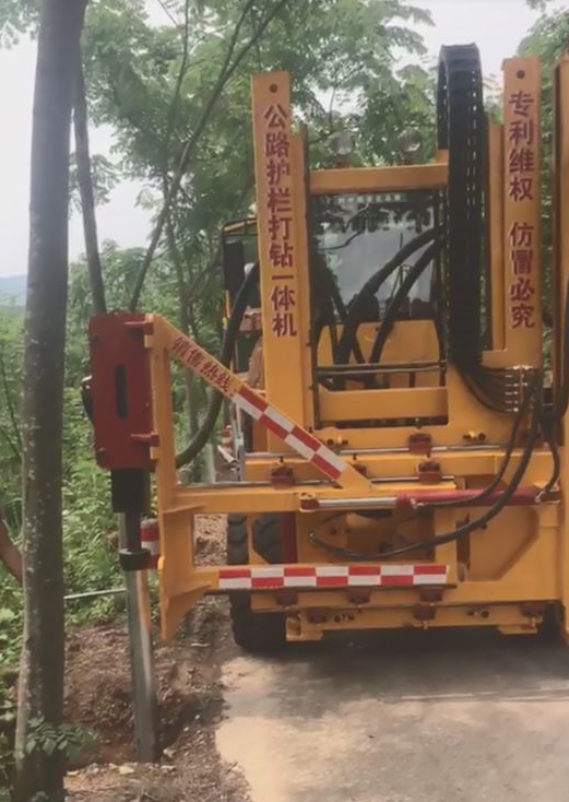 Highway guardrail construction pile driver honggong