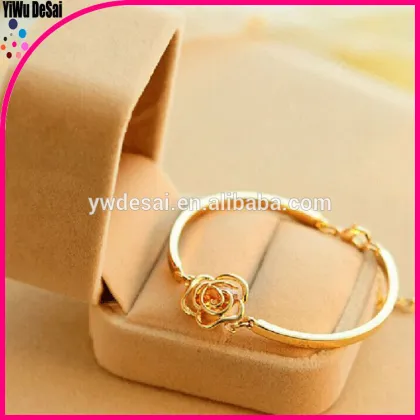 thin gold bracelet Exquisite set auger camellia bracelet girls gold bracelets