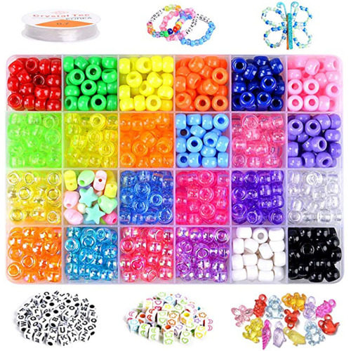 Assorted kids pony beads art kit for bracelet