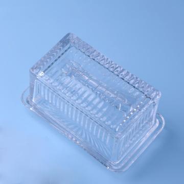 Beurrier en verre transparent en gros avec couvercle