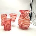 red color swirl effect red wine glass carafe tumbler