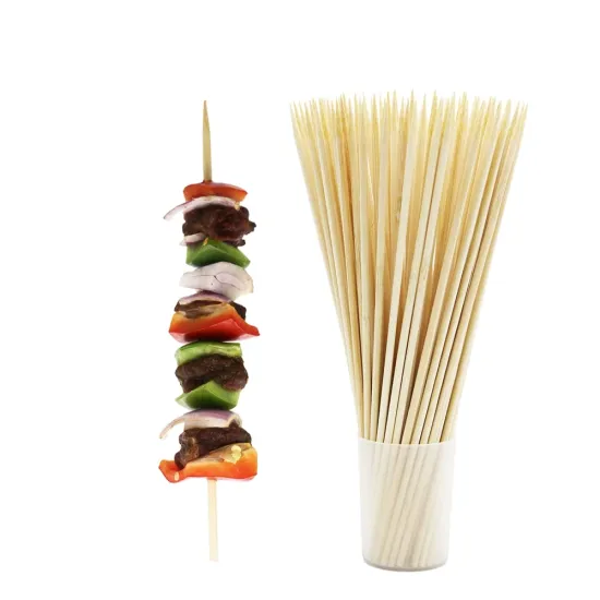100Pcs 30Cm Disposable Natural Wood Stick Bbq Skewer Bamboo Sticks Skewers
