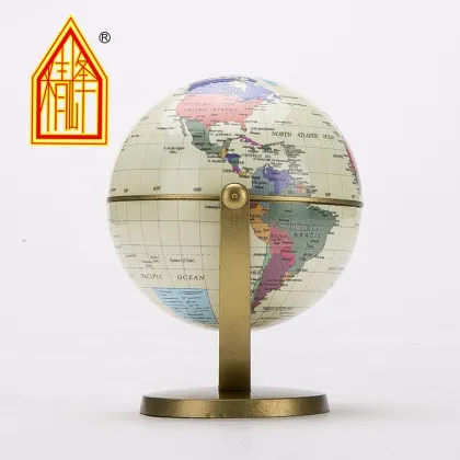 HD PVC Teaching Globe: A Rotating Swivel World Map Atlas for Kids, Educational Ornament and Toy (10.6cm)