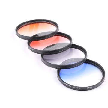 Baodeli 67mm Gradual Gradient Filter for Camera Lens - Grey, Blue, Orange, Red