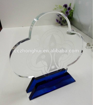 Crystal medal, crystal trophy clovers custom