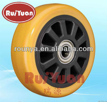 Heavy duty high impact polyurethane tread,plastic core wheels