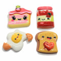 Kawaii Simulazione Cibo Resina Perline Carino Uovo Pane Ornamento per la casa Bambini Casa delle bambole Giocattoli Regalo Slime Filler