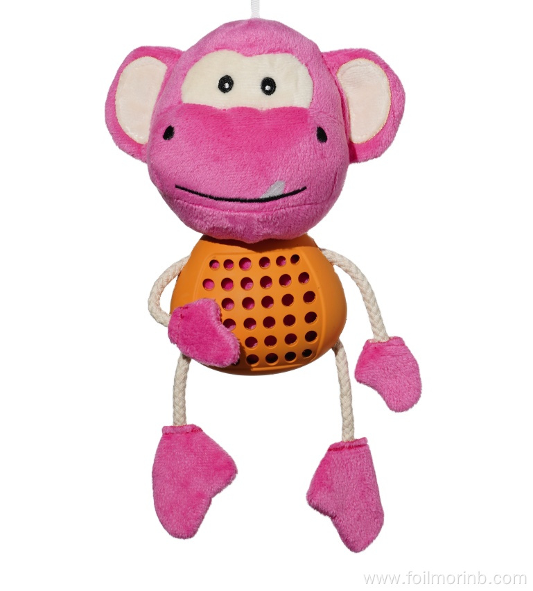 natural rubber monkey shaped latex feeder dog toys