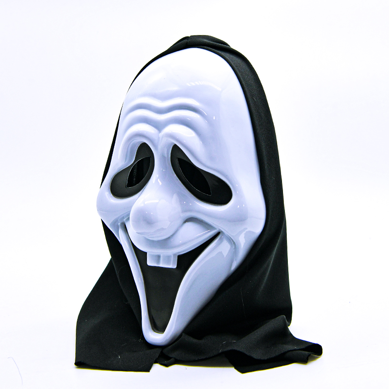 Smiling Ghost PVC Hooded Halloween Horror Mask