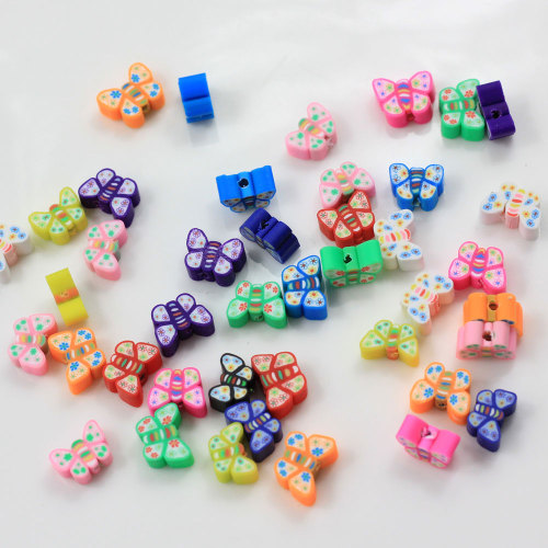 Wholesale Polymer Clay Butterfly Beads With 1.5mm Hole For DIY Clothes Bags Shoes Ornament Accessories