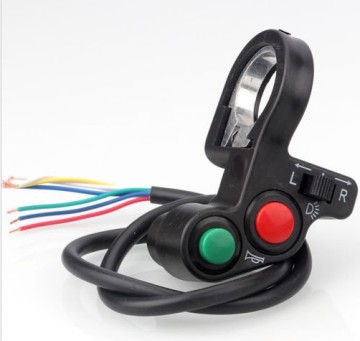 Electric Bike/Scooter Light Turn Signal & Horn Switch with Red/Green ON/OFF Buttons 22mm
