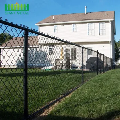 Decorative chain link diamond fence for baseball fields