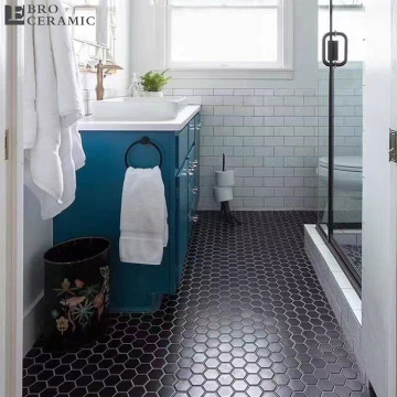 Piastrelle a mosaico esagono ceramico glassate interne per pareti del bagno