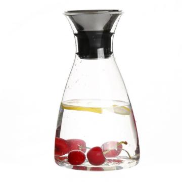 Natural Bamboo Wood Lid Heat Resistant Glass Water Teapot carafe
