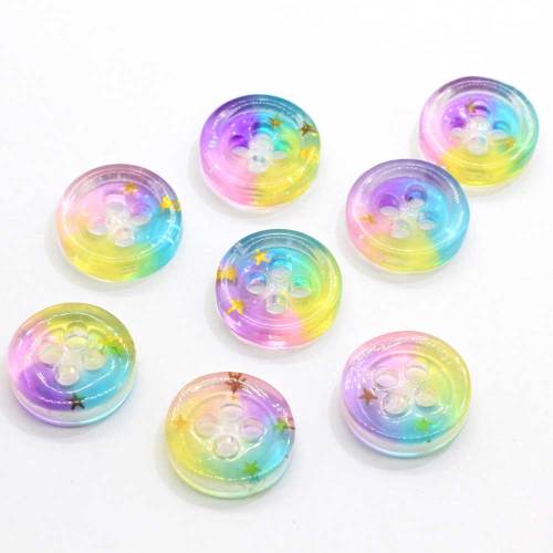 Boutons en résine scintillante étoile ronde couture bricolage Scrapbooking décalcomanies pour enfants artisanat accessoires 100 pièces