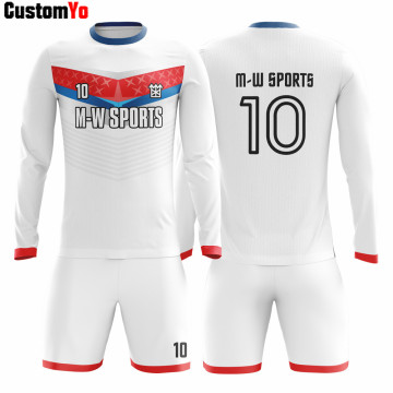 Factory Supply Wholesale Football Shirts Set Make Your Own Design Soccer Jerseys Long Sleeve Soccer Wear