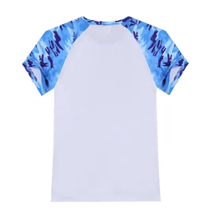 Summer camouflage blue short T-shirt