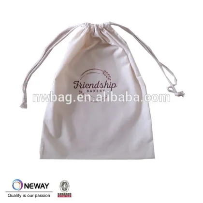 2015 bakery cotton drawstring bag,calico bakery bag with drawstring,bakery muslin packing bag with string
