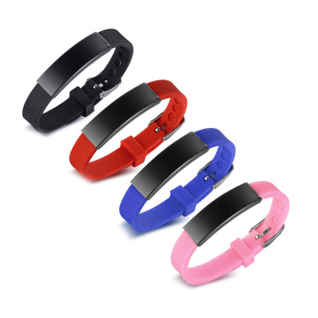 ECO-Friendly Personalized Stainless Steel ID Wristband - Kids & Adults Black Bracelet