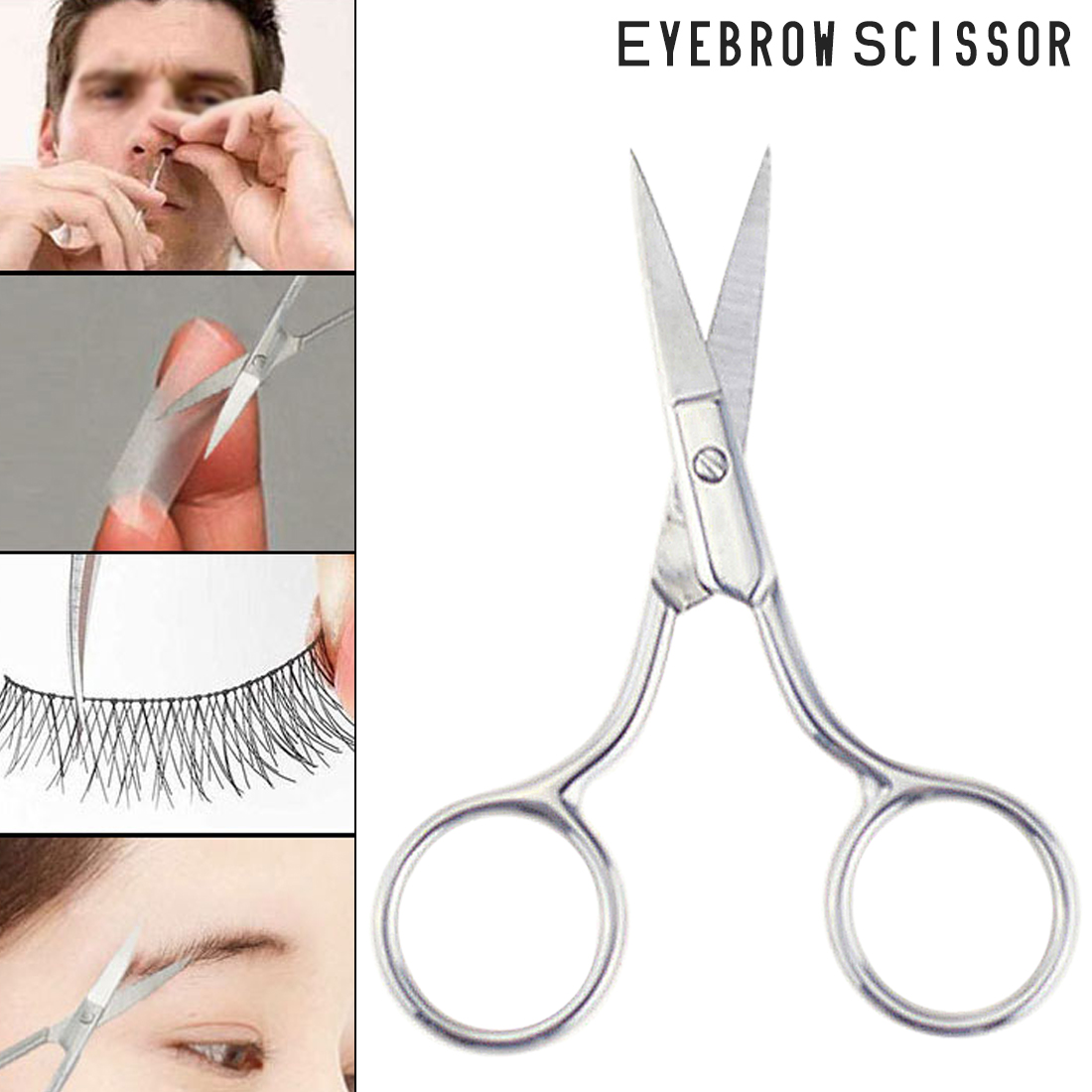 Mirror light embroidery beauty scissors stainless steel manicure scissors nose hair cut eyebrow scissors makeup scissors tool
