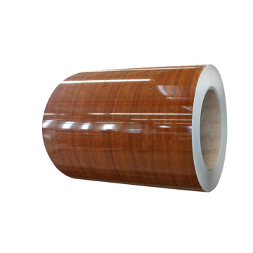 Wood grain color coated aluminum coil