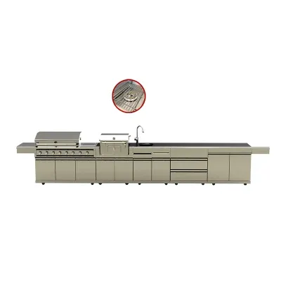 Metal Modern Outdoor Kitchen Grill Stainless Steel Gas Barbecue Grill