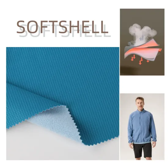 Medium Transparent Laminated TPU Water-resistant Plaid Polar Fleece Fabric