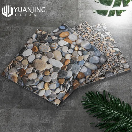 Full Body Outdoor Ceramic Floor Tiles: 400x400mm Non-Slip Garden Courtyard Tiles with Anti-Freeze and 3D Cobblestone Design