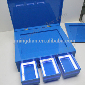 new design acrylic cigarette case and ipad display stand with remote control, popular led tobacco and ipad display stands