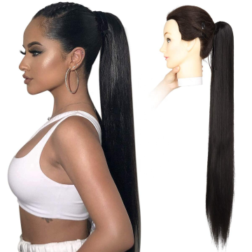 wrap around claw clip drawstring straight kinky ponytail braid ponytail hair extensions synthetic hair ponytail synthetic hair