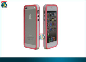 Durable Tpu And Silicon 2tone Color Bumper For Iphone 5 With Metal Button Oem