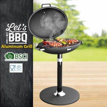 Barbecue manufacturer 2200W freestanding pedestal High Temperature Resistant Enamel Coating cast iron griddle electric bbq grill
