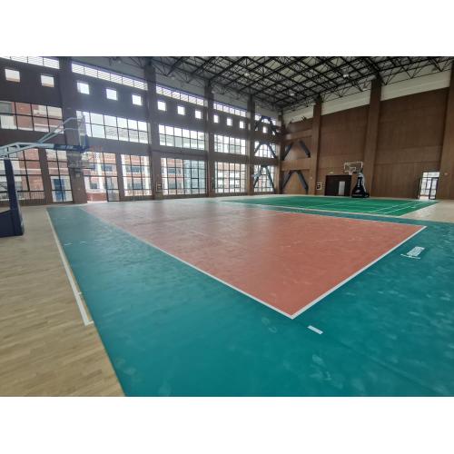 Pavimentazione sportiva di Litchi Pattern Indoor Badminton Court Sport Vinyl Flooring Roll 3.5 4.5 colore grigio rosso verde